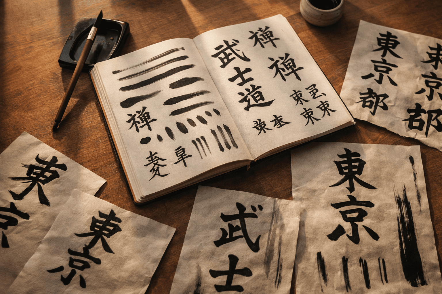 Japanese calligraphy design process