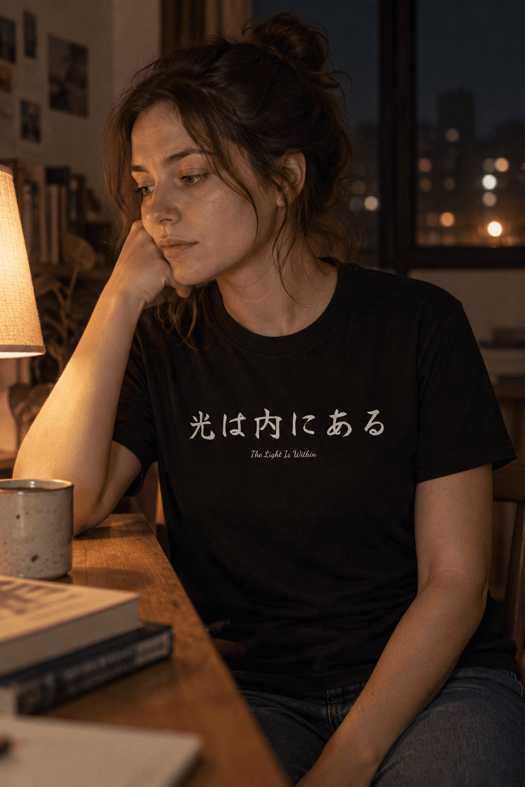 「光は内にある」のTシャツを着た人